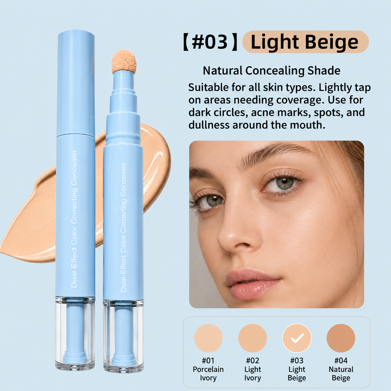 ✨24H Full Coverage Color Correcting Concealer & Matte Pressed Powder