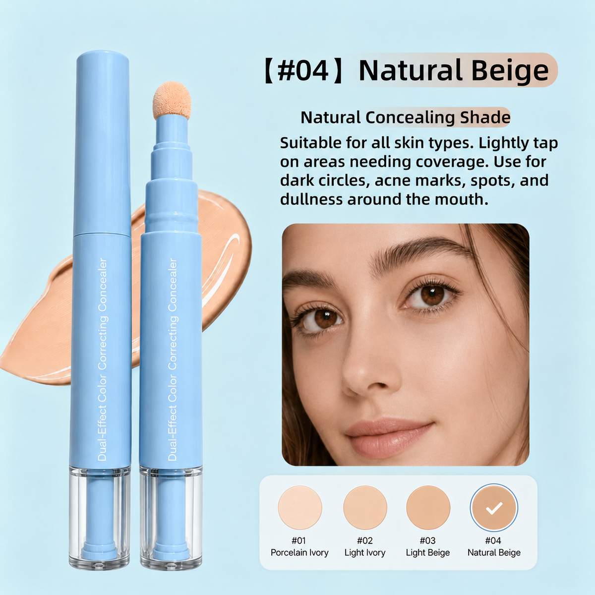✨24H Full Coverage Color Correcting Concealer & Matte Pressed Powder